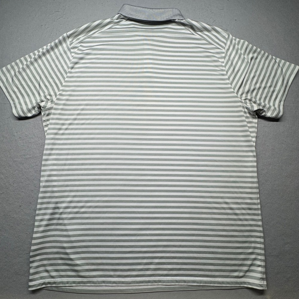 Nike Golf Polo Shirt Mens XXL Grey Striped Dri-FIT Short Sleeve Performance - Picture 7 of 8